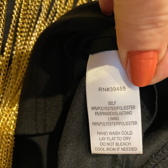 Gold Label WOW Couture Fringe Skirt Gold color heavy Chain Fringe Women’s M - Picture 8 of 9